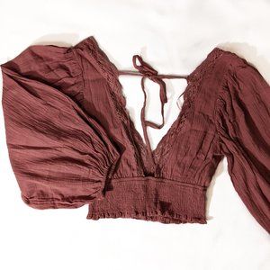 Mauve/Deep Pink Low cut V-neck